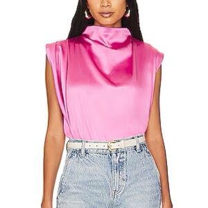 Satin Pink Sleeveless Top